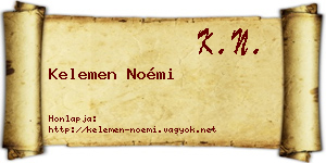 Kelemen Noémi névjegykártya